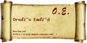 Orsós Emőd névjegykártya